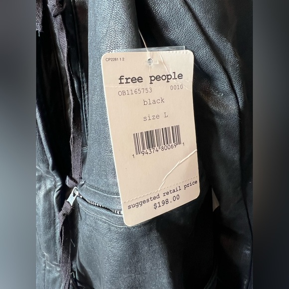 🖤HP🖤 Free People Free Cleo Hooded Vegan Suede Moto Jacket Black - Picture 8 of 11